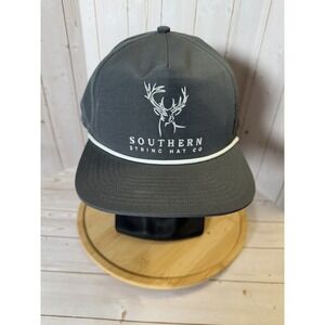 Southern String Hat Co Snapback Buck Deer Ripstop Gray Rope Trucker April NWOT
